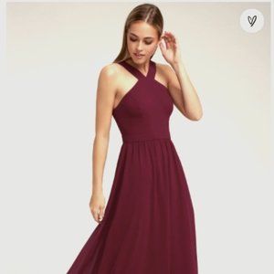 Lulus Burgundy Formal Dress - "Air of Romance"